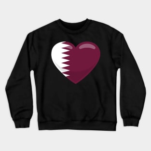 Qatar Flag Heart Crewneck Sweatshirt